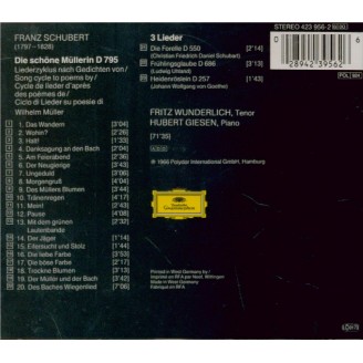 SCHUBERT - Wunderlich - Die schöne Müllerin (La belle meunière) (Müller)